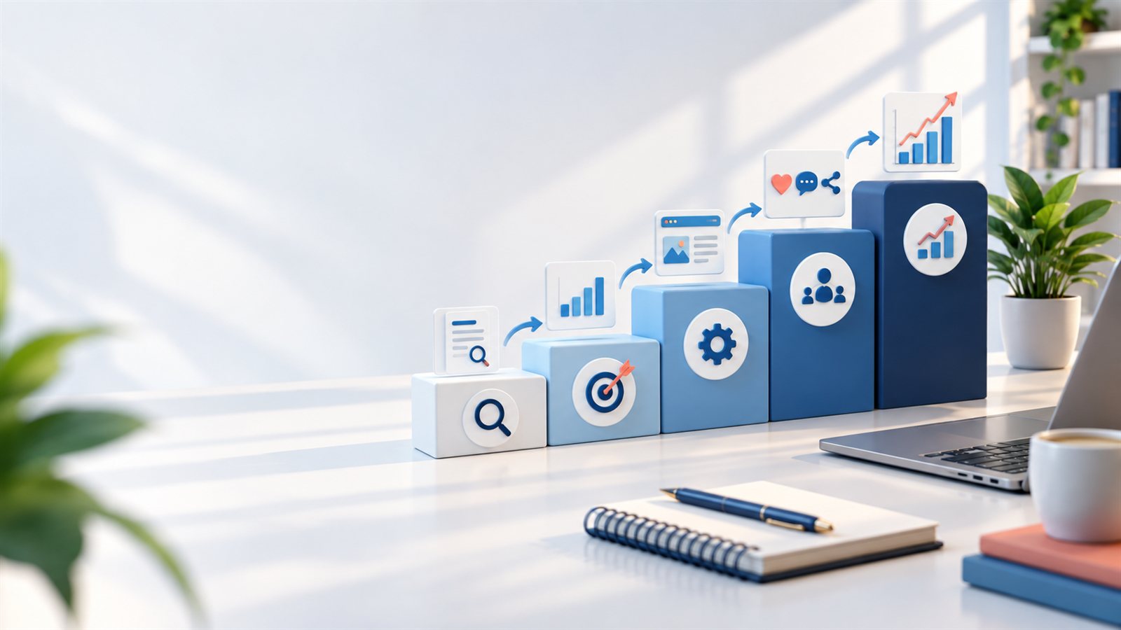 Progresión de retos de marketing digital
